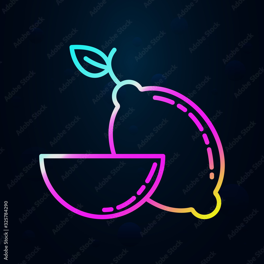 Poster lemon in nolan style icon. simple thin line, outline vector of vegetables icons for ui and ux, websi