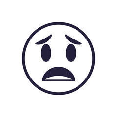 Sad emoji face flat style icon vector design