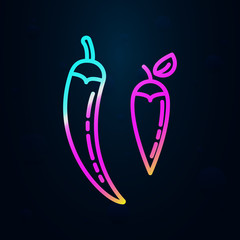 hot peppers in nolan style icon. Simple thin line, outline vector of vegetables icons for ui and ux, website or mobile application
