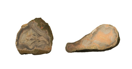 Agate or polished gemstone quartz surface isolated