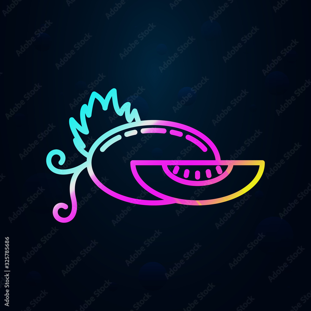 Poster melon in nolan style icon. simple thin line, outline vector of vegetables icons for ui and ux, websi