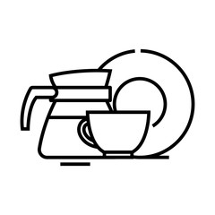 Cookware line icon, concept sign, outline vector illustration, linear symbol.