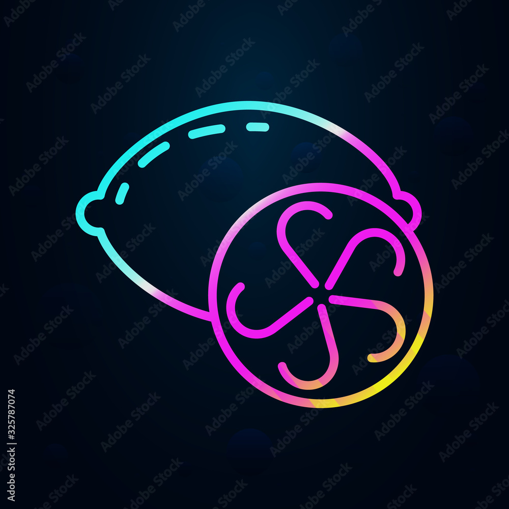Poster lemon in nolan style icon. simple thin line, outline vector of vegetables icons for ui and ux, websi