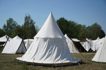 Impressions of a camp life on a medieval festival in Germany