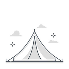 Tent related color line vector icon, illustration