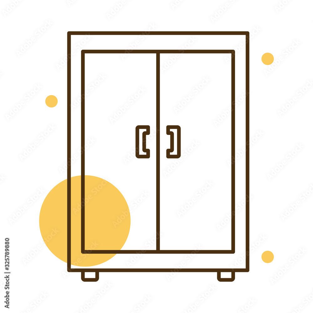 Poster isolated home closet block and line style icon vector design