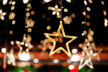 Star Christmas winter Decoration light illumination in outdoor market