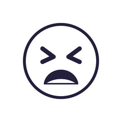Frustrated emoji face flat style icon vector design