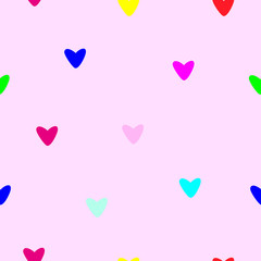 Love seamless pattern from hearts in vector. Valentines day seamless pattern for fabric, textile, wrapping, wallpaper	