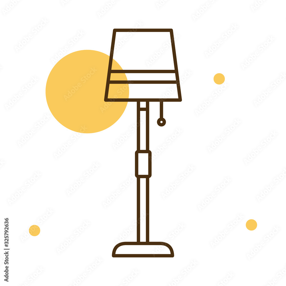 Poster Isolated home lamp block and line style icon vector design