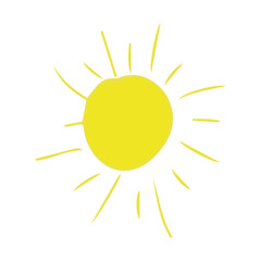 Sun Yellow doodle sunrise symbols nature vector.