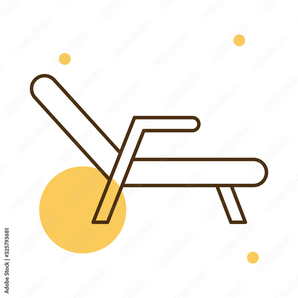 Poster isolated chair block and line style icon vector design