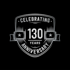 130 years anniversary celebration shield design template. Vector and illustration.