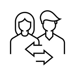 Obraz premium Conversation line icon, concept sign, outline vector illustration, linear symbol.