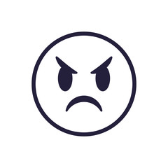 Angry emoji face flat style icon vector design
