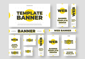 Web and Social Media Layouts with Yellow Accents