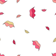 Seamless pattern background with lips