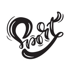 SPORT calligraphy letterign hand drawn word. Vector Success people motivation logo. Health fitness text for any games. Lifestyle activity concept isolated