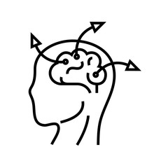 Creative mind line icon, concept sign, outline vector illustration, linear symbol.