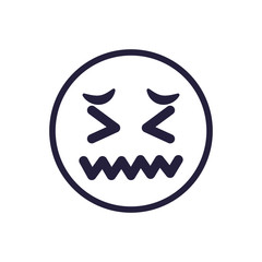Sad emoji face flat style icon vector design