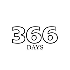 366 days icon number calendar. vector illustration icon, also known as leap year day, is a date added to most years that are divisible by 4. - obrazy, fototapety, plakaty