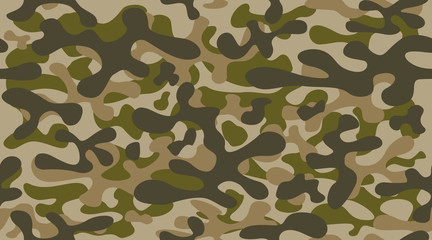Pattern abstract military or hunting camouflage background. Brown, green color. Vector illustration. repeated seamless