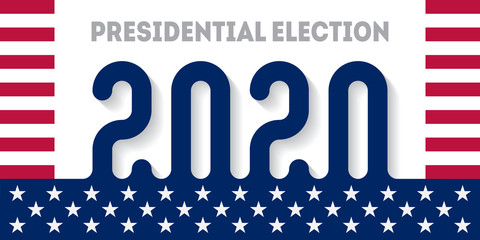 Poster for the United States presidential election in 2020. US Election banner inviting to vote, November 3.