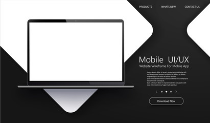 laptop, mock, up, mockup, 3d, ui, screen, white, design, app, application, background, banner, black, business, button, clipart, computer, concept, digital, display, front, illustration, interface, in