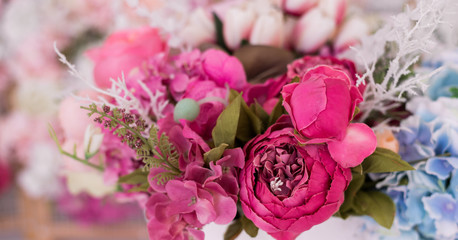 Flower frame, banner. Beautiful flowers background for wedding scene