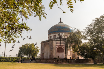 Delhi, India. The Nila Gumbad (Blue Dome), in the Tomb of Humayun complex. A World Heritage Site