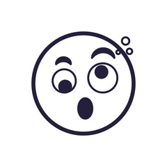 Crazy eyes emoji face flat style icon vector design