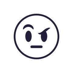 Confused emoji face flat style icon vector design