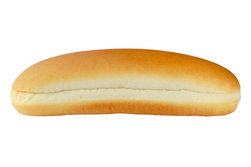 Hot dog bun isolated on a white background. Hot dog bun on a white background.