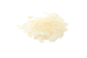 Rice isolated on white background, close up