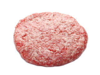Raw minced pig meat isolated on white background