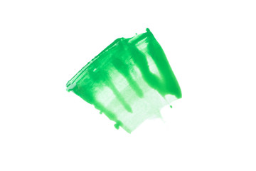 Green brush stroke isolated on white background