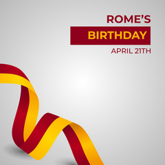 Rome's Birthday Vector Template Design Illustration