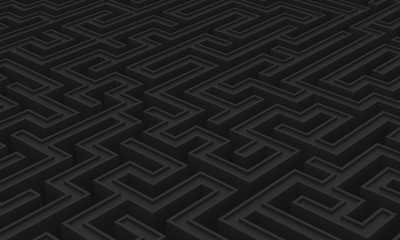 3d image of a maze in black shades.