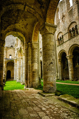 Fototapeta premium The ruins of Jumieges Abbey are an impressive tourist attraction in Normandy, France