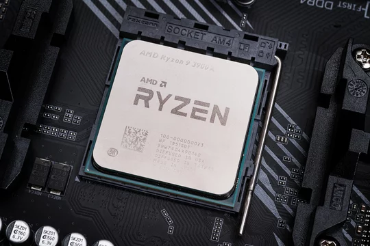 AMD Ryzen 9 CPU in AM4 socket close up Stock Photo | Adobe Stock