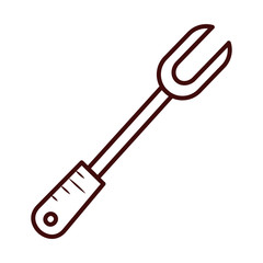 Isolated meat fork line style icon vector design