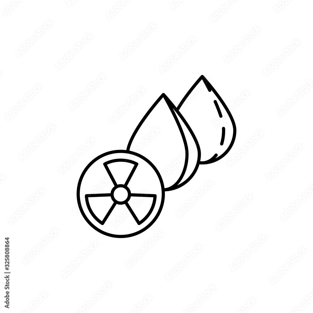 Poster radiation symbol, drop icon. simple line, outline vector elements of nuclear energy icons for ui and