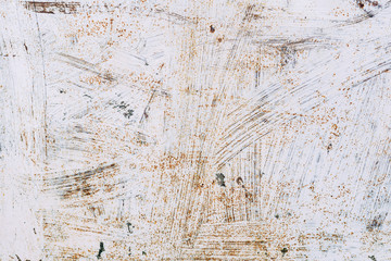 White vintage background with scratches and rust. light grunge texture
