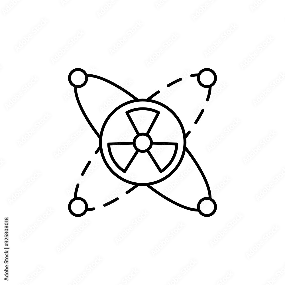 Poster radiation symbol, atom icon. simple line, outline vector elements of nuclear energy icons for ui and