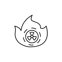 Radiation symbol, fire icon. Simple line, outline vector elements of nuclear energy icons for ui and ux, website or mobile application