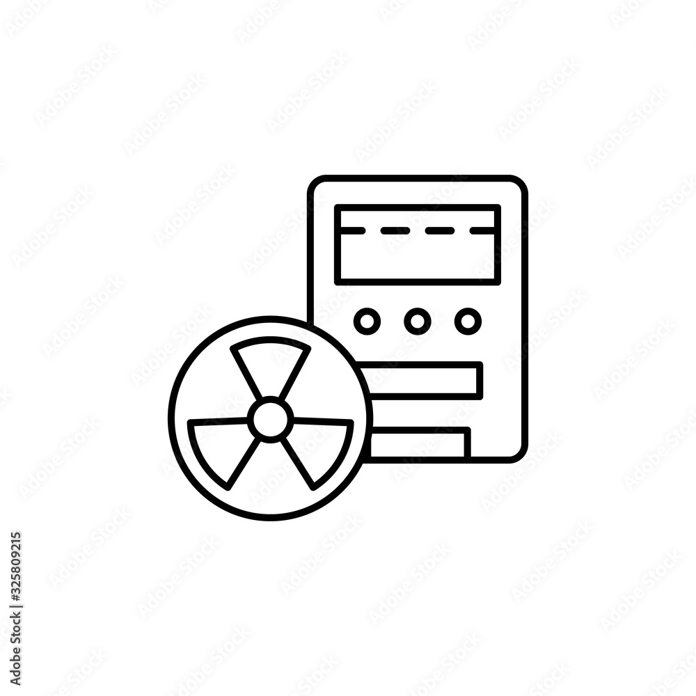 Poster radiation symbol, dosimeter icon. simple line, outline vector elements of nuclear energy icons for u