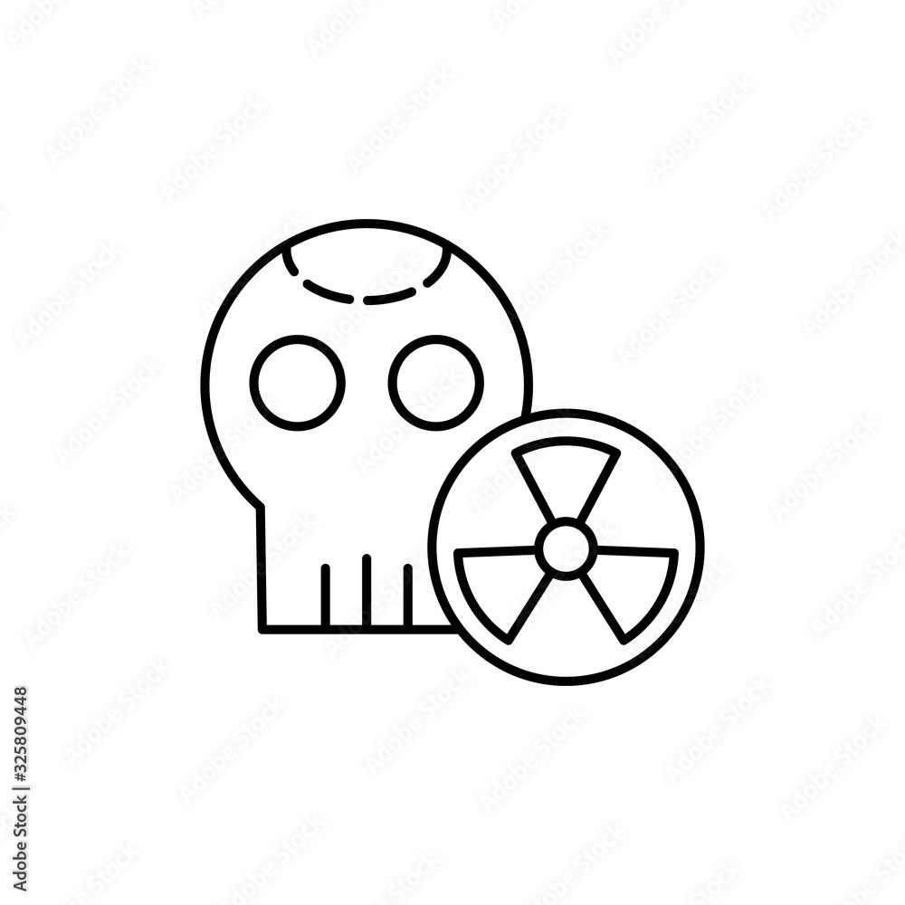 Poster radiation symbol, skull icon. simple line, outline vector elements of nuclear energy icons for ui an
