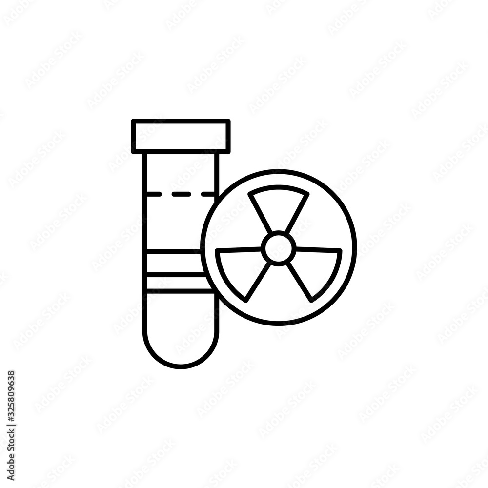 Poster radiation symbol, flask icon. simple line, outline vector elements of nuclear energy icons for ui an