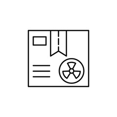 Radiation symbol, box icon. Simple line, outline vector elements of nuclear energy icons for ui and ux, website or mobile application