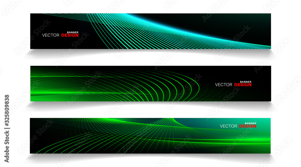 Wall mural abstract vector design banner template with light effect background